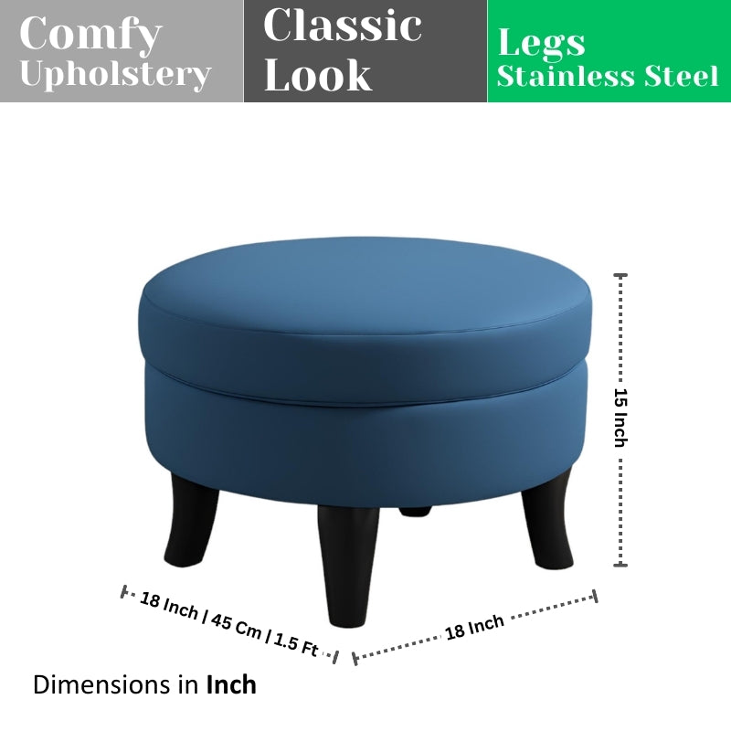 PineCrafts Living Room Puffy Ottoman (Blue)