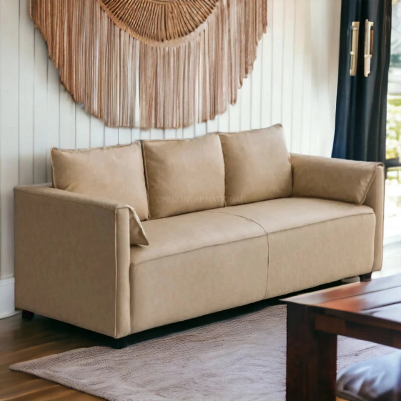 Modern Cute Look 3 Seater Fabric Sofa