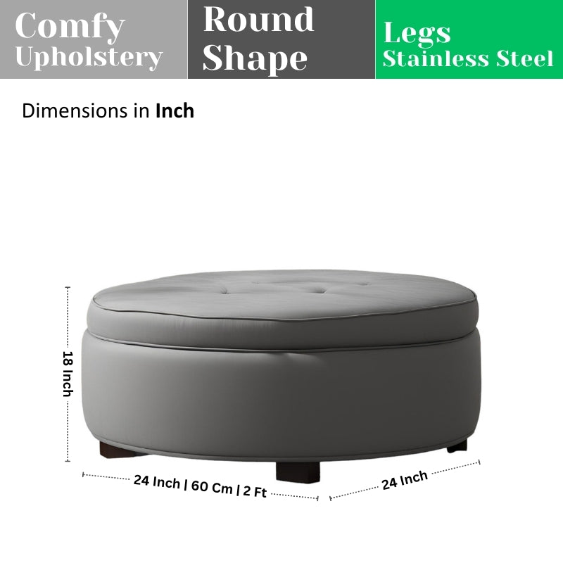 Standard Size Living Room Ottoman (Grey)