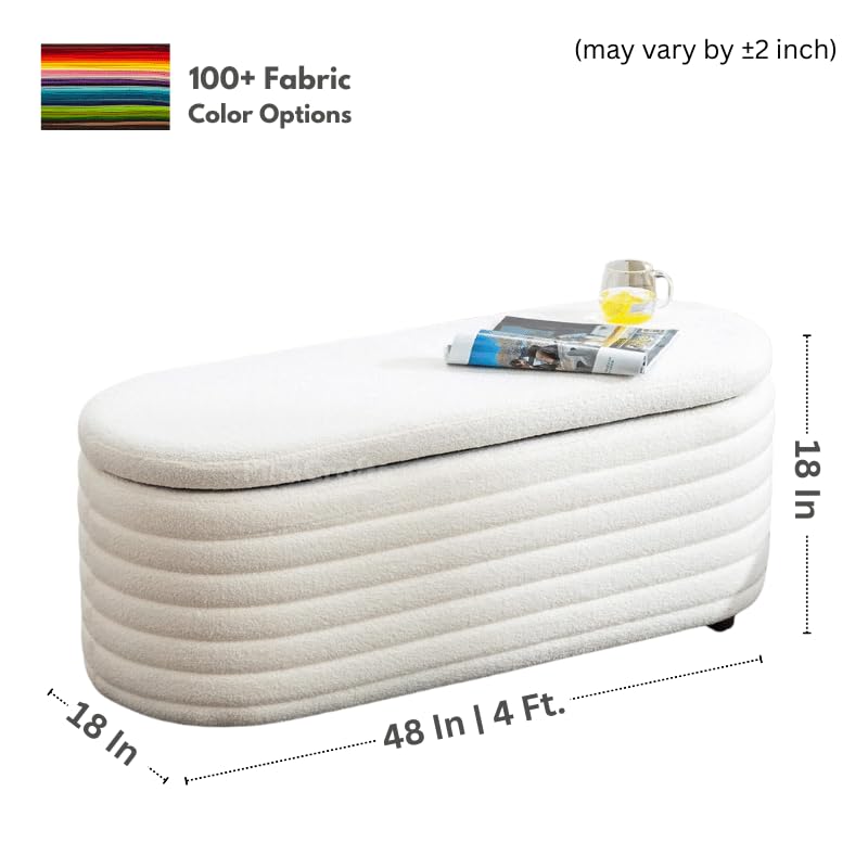 Fabric Ottoman Bench with Storage