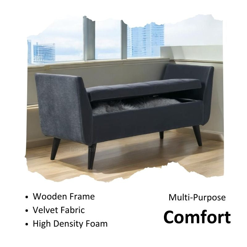 Velvet Classic Tufted Settee – 3-Seater Sofa