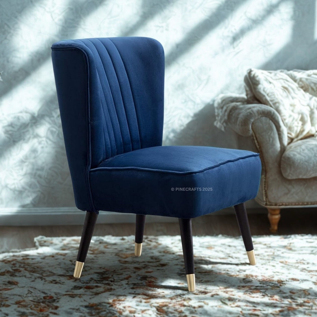Solid Wood Velvet Living Room Chair