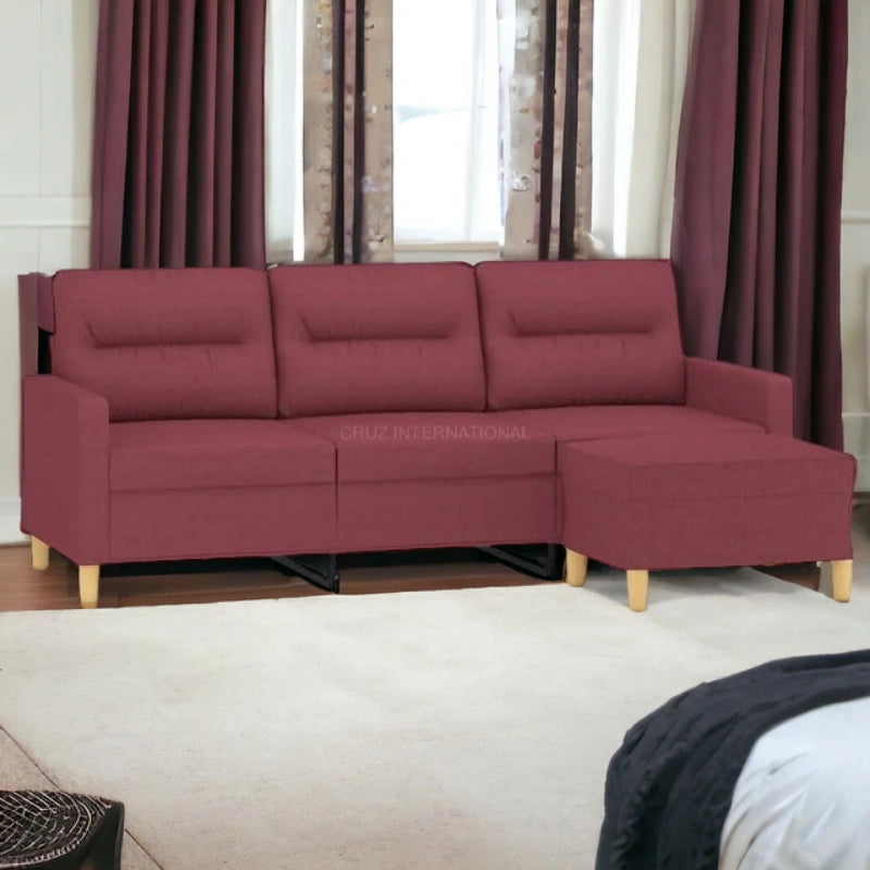 3 Seater L Shape Fabric Sofa for Living Room