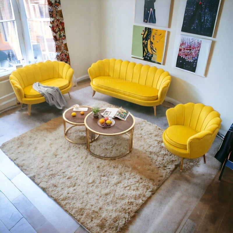 Modern Cute Look 3 Seater Fabric Sofa for Home