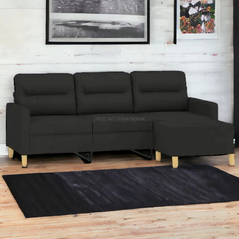 3 Seater L Shape Fabric Sofa for Living Room
