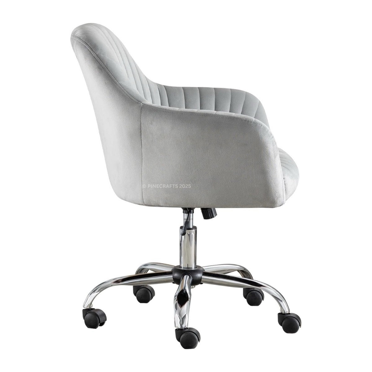 Gray office chair with a white background