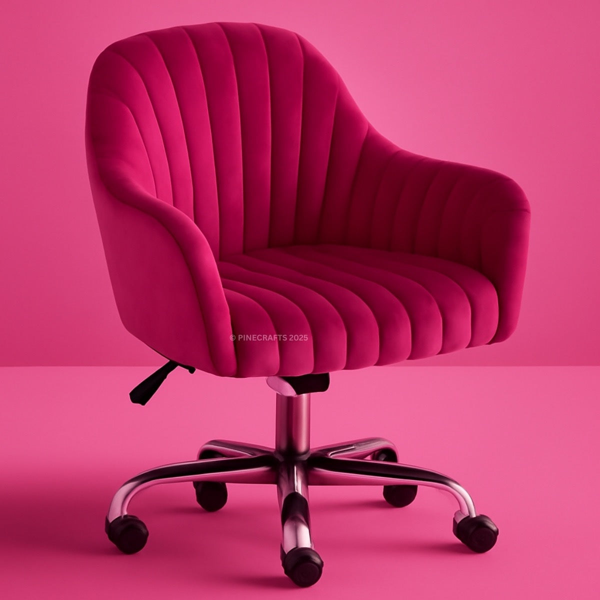 Pink office chair on a pink background