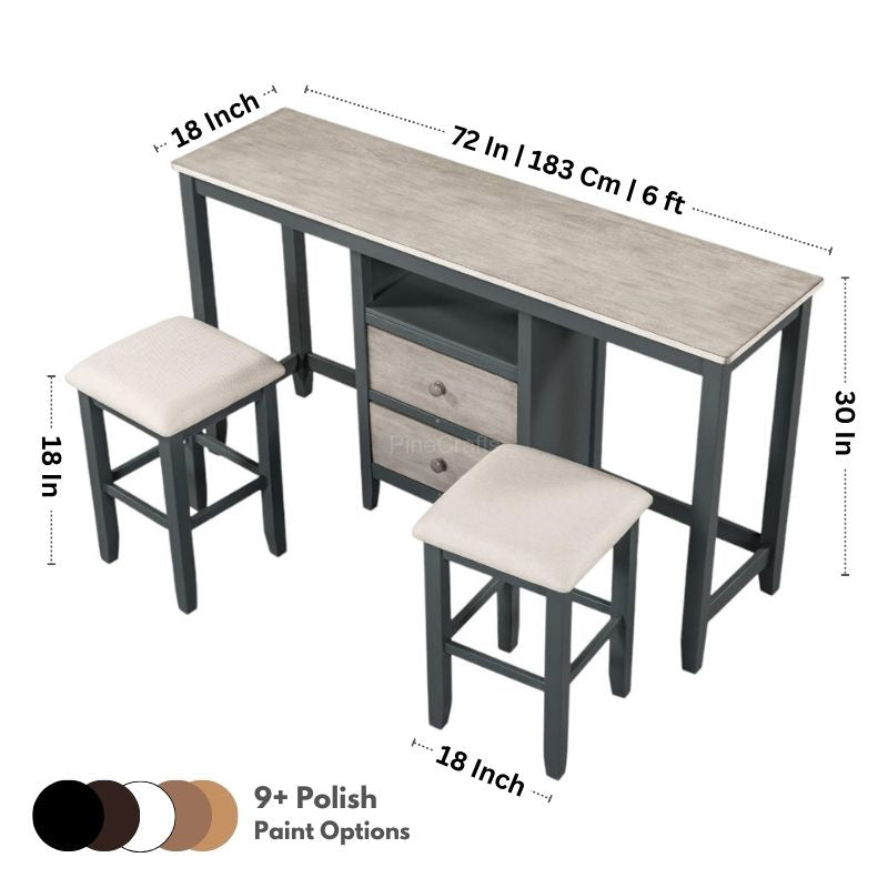 Space-Saving Dining Table with Stool