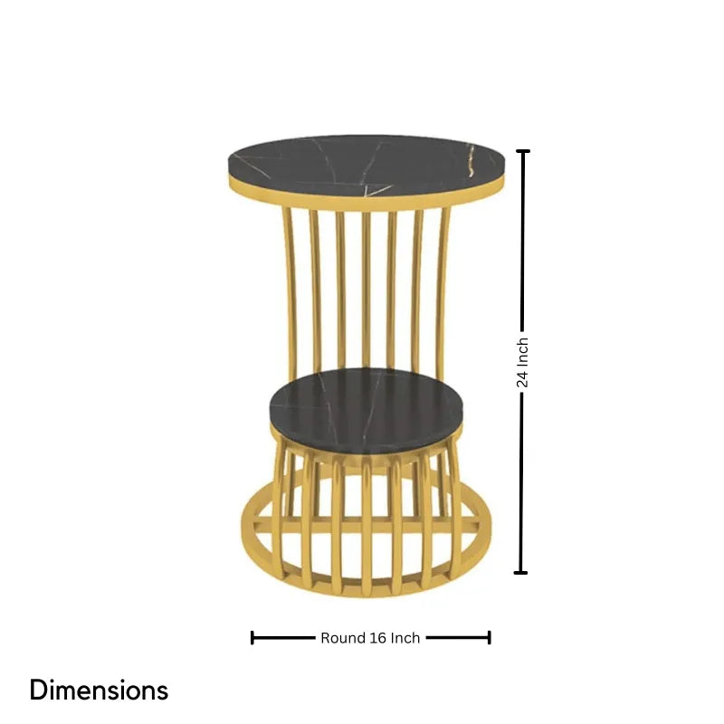 RegalMarble Iron End Table CRUZ INTERNATIONAL