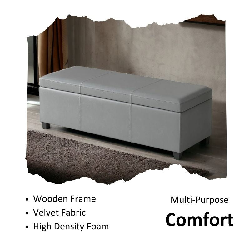 Stylish Velvet Bench Ottoman with Stainless Steel Legs