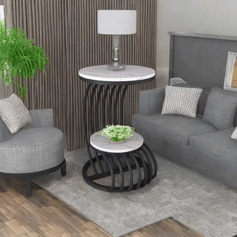 RegalMarble Iron End Table CRUZ INTERNATIONAL