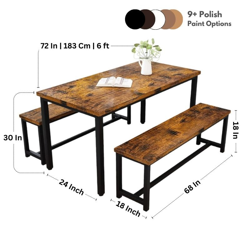 Modern Dining Table with Bench