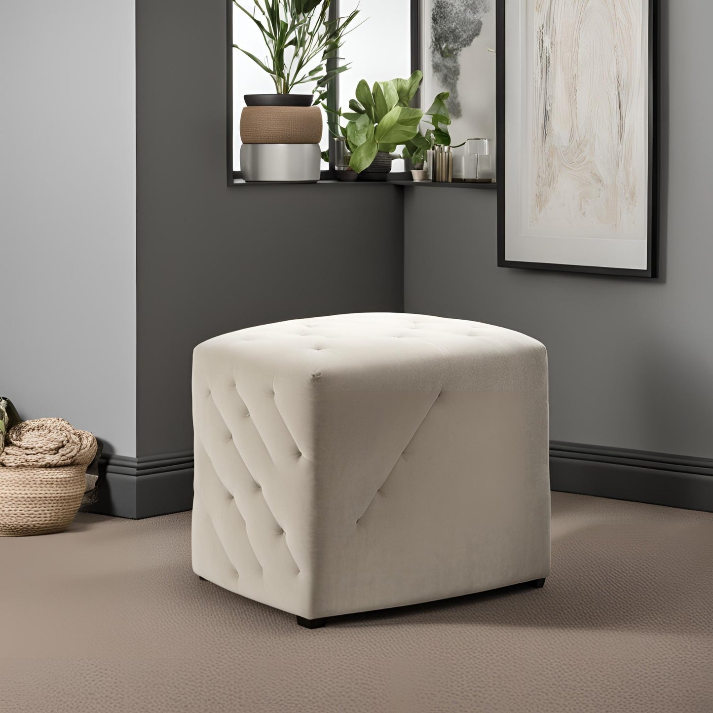 Artisan Crafted Wooden Ottoman