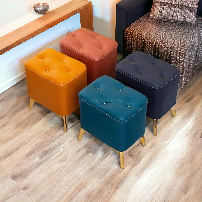 Modern Look Cute Fabric Ottoman Footrest