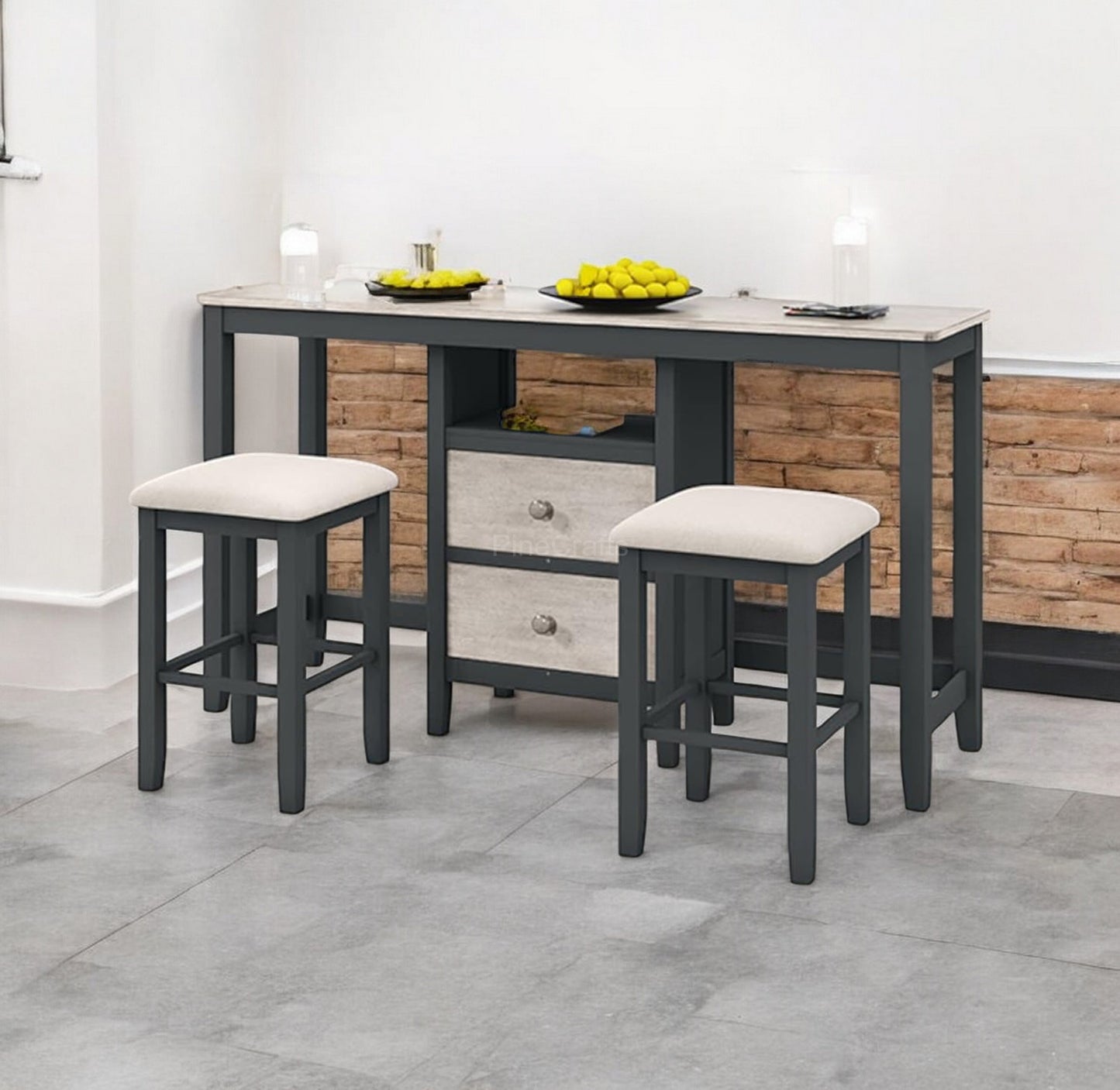 Space-Saving Dining Table with Stool