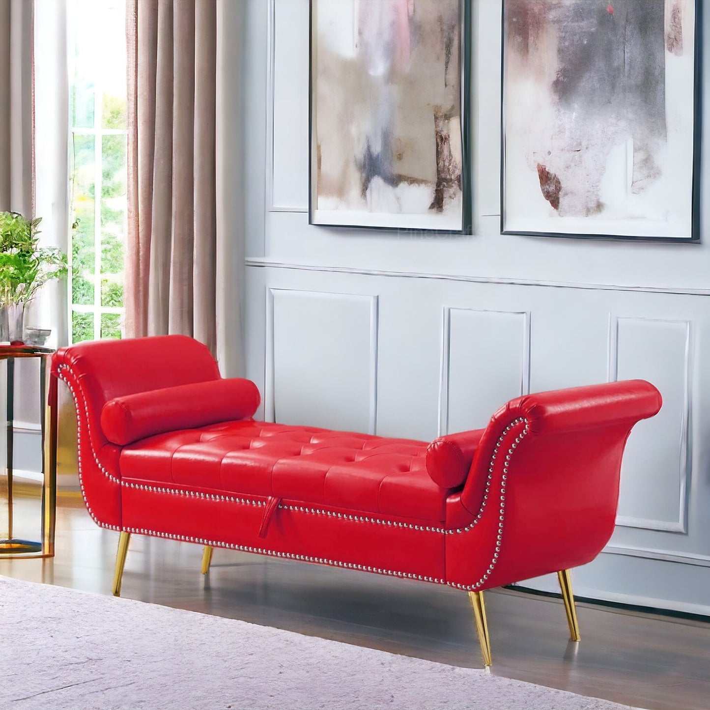 Velvet Button Tufted 3-Seater Sofa