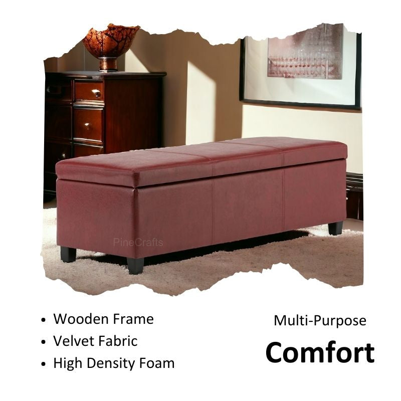Stylish Velvet Bench Ottoman with Stainless Steel Legs