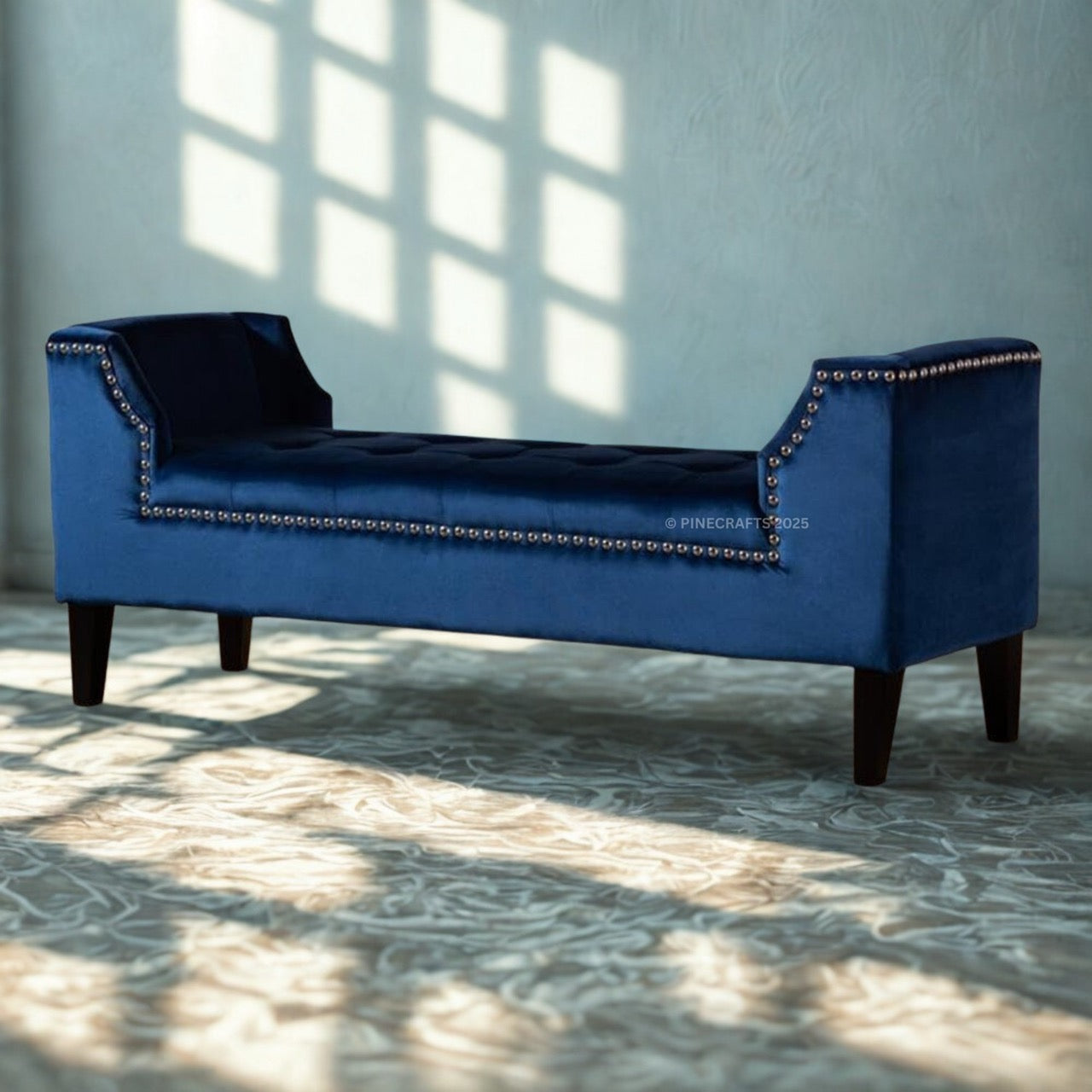 Velvet Ottoman Bench Settee