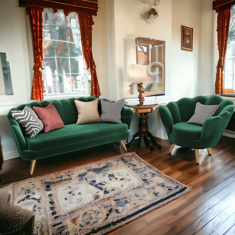 Modern Cute Look 3 Seater Fabric Sofa Set