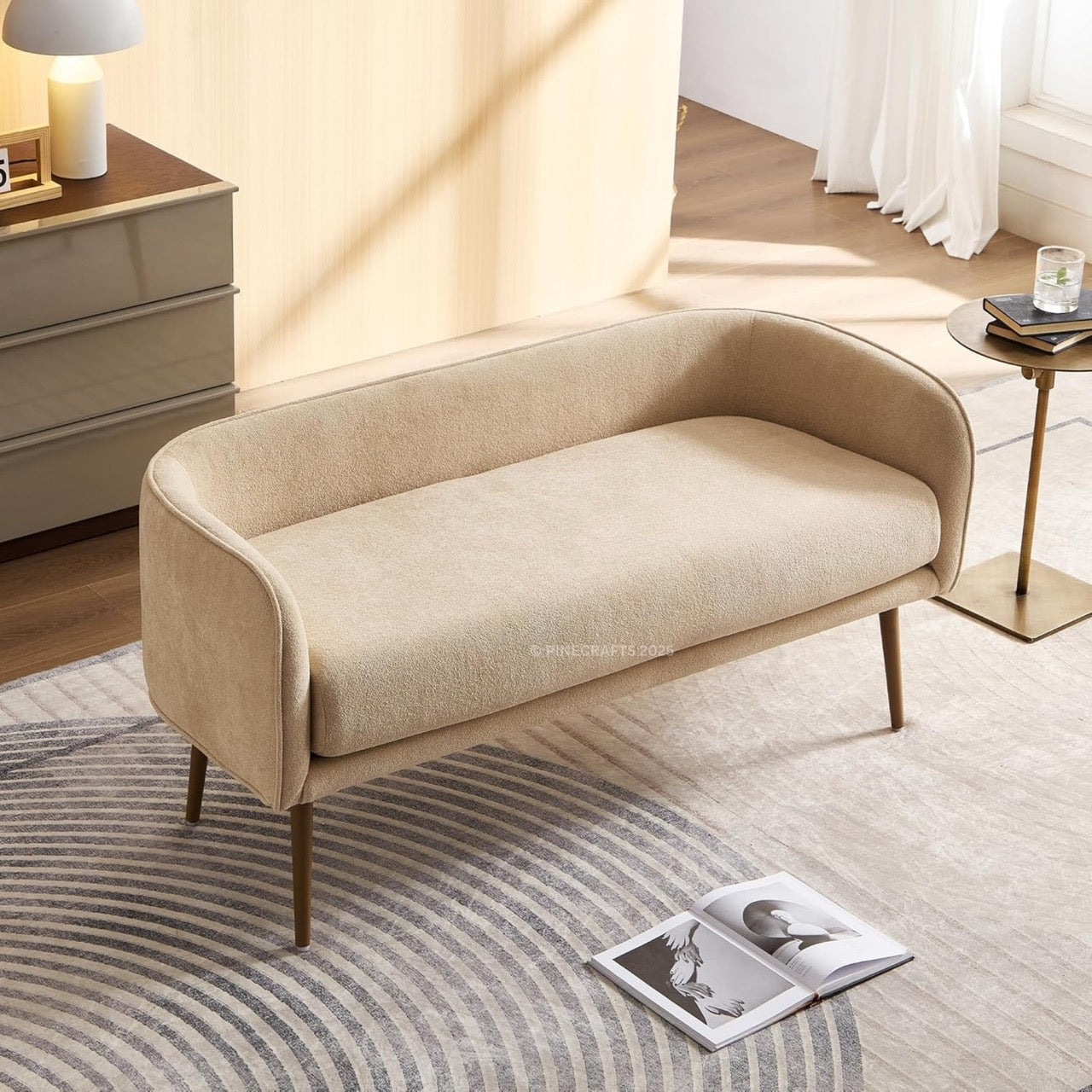 Compact Premium Velvet Sofa for Living Room