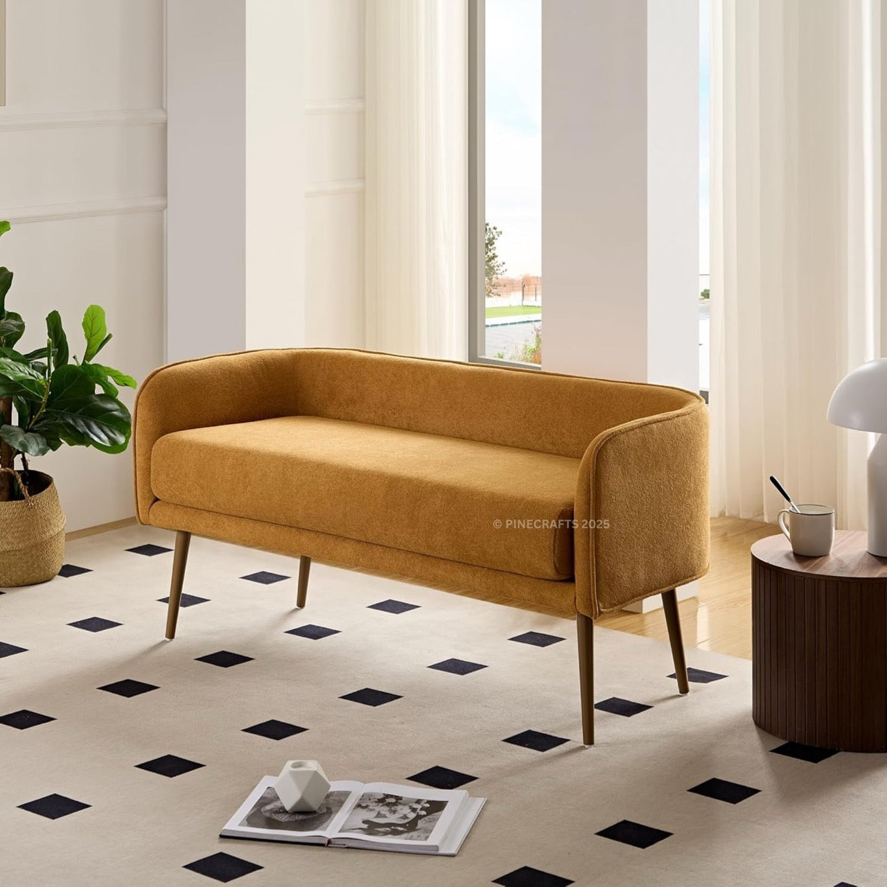 Compact Premium Velvet Sofa for Living Room