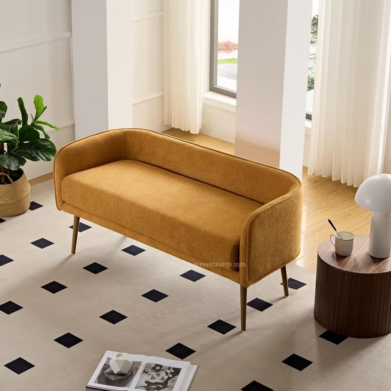 Compact Premium Velvet Sofa for Living Room