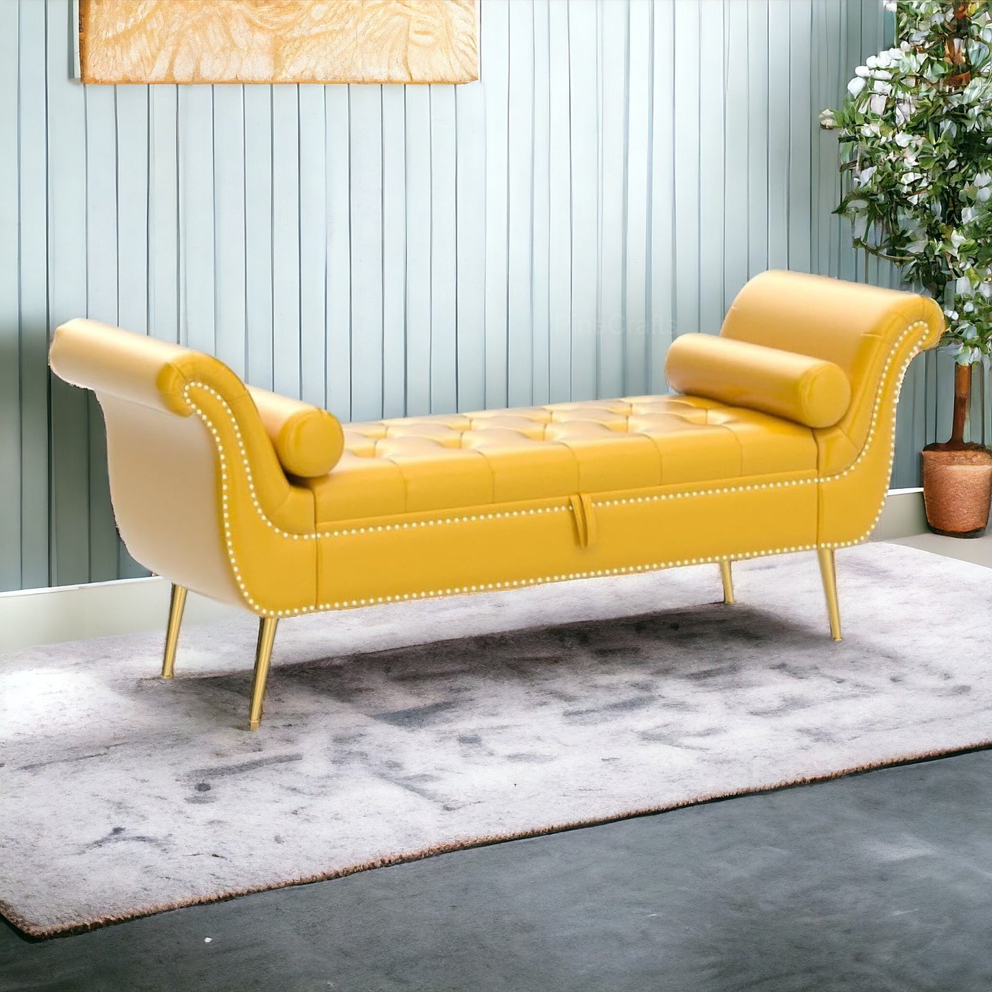 Velvet Button Tufted 3-Seater Sofa