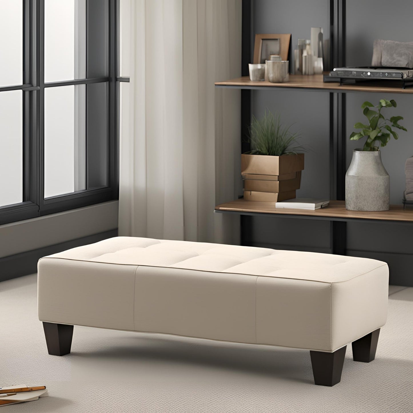 Vintage Wooden Bench with Cozy Seat