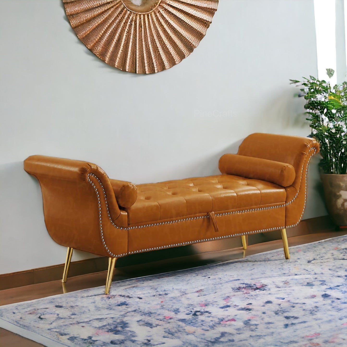 Velvet Button Tufted 3-Seater Sofa