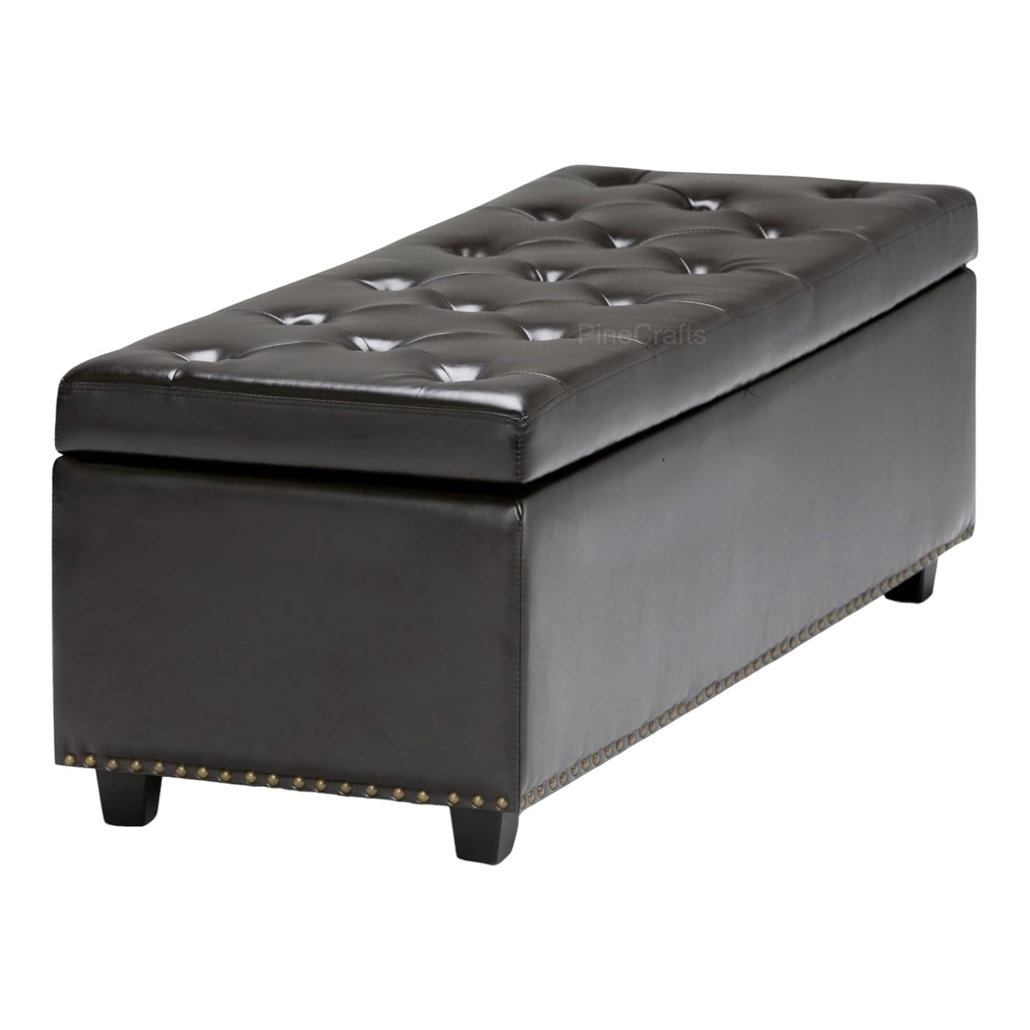 Velvet Bench Ottoman with Glossy