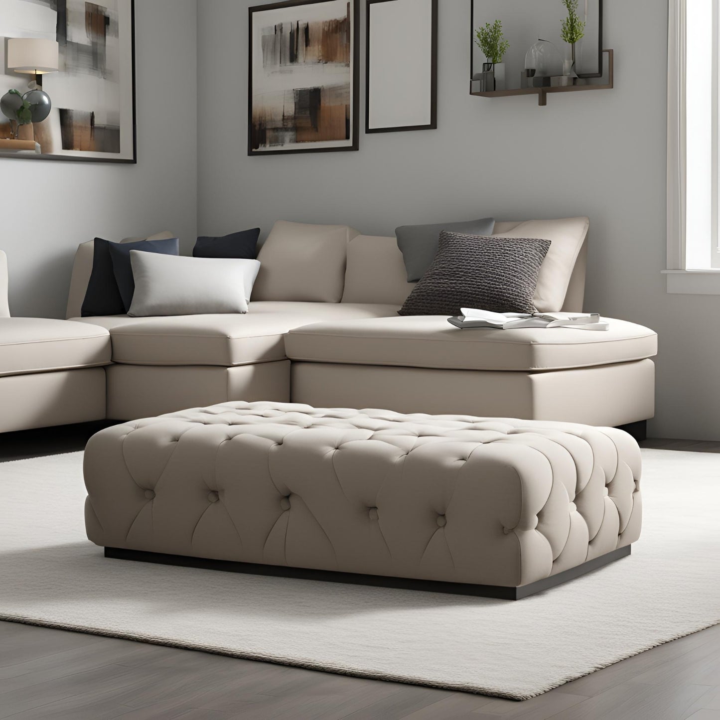 Decorative Wooden Bench with Upholstered Seat