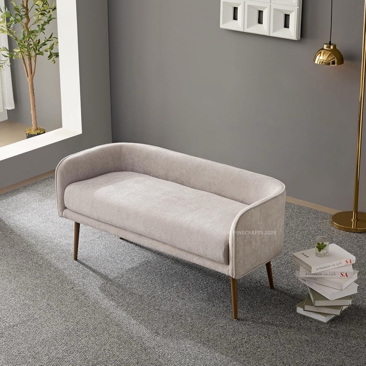 Compact Premium Velvet Sofa for Living Room