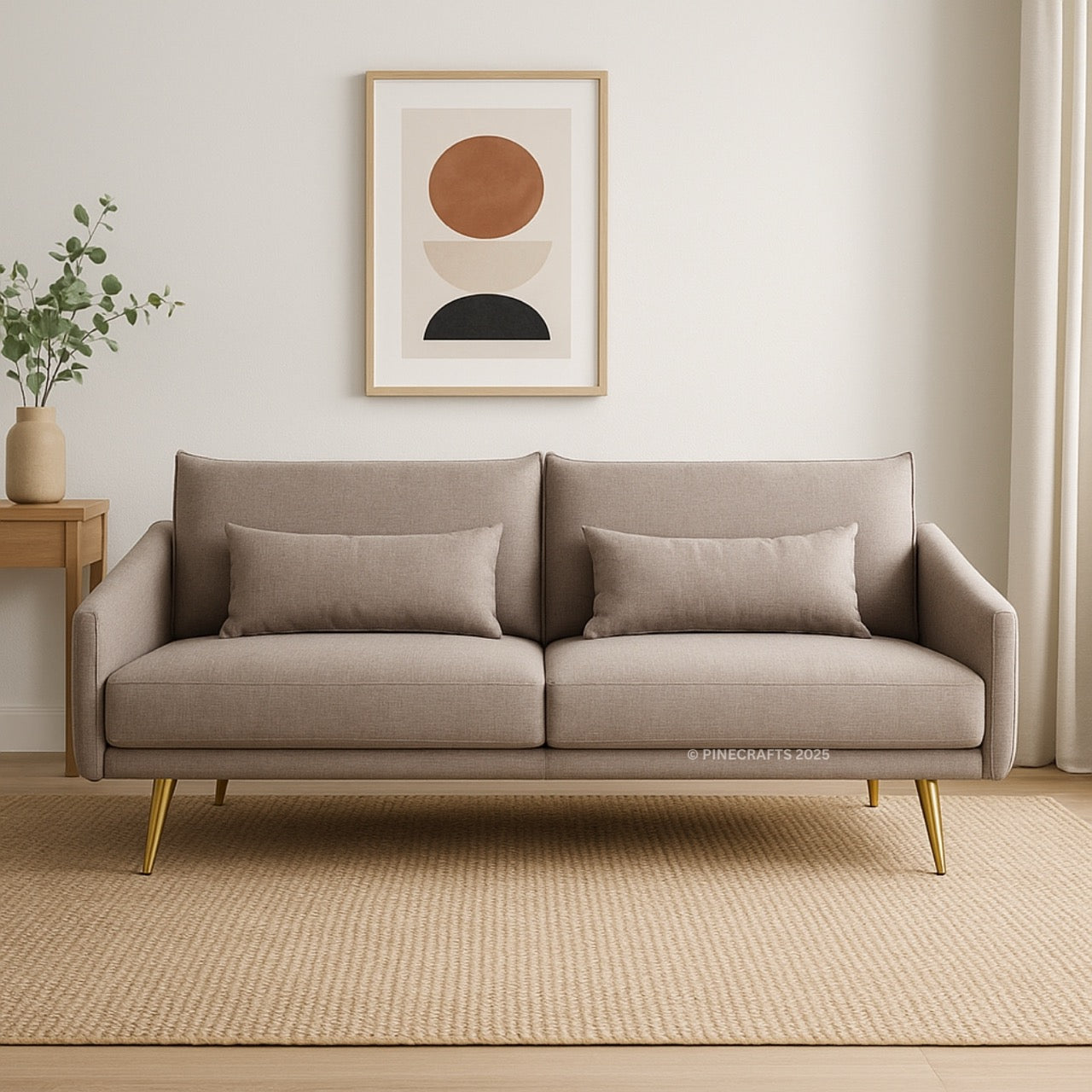 Elegant Tufted Fabric Sofa