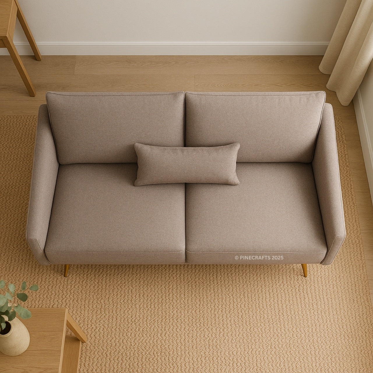 Elegant Tufted Fabric Sofa