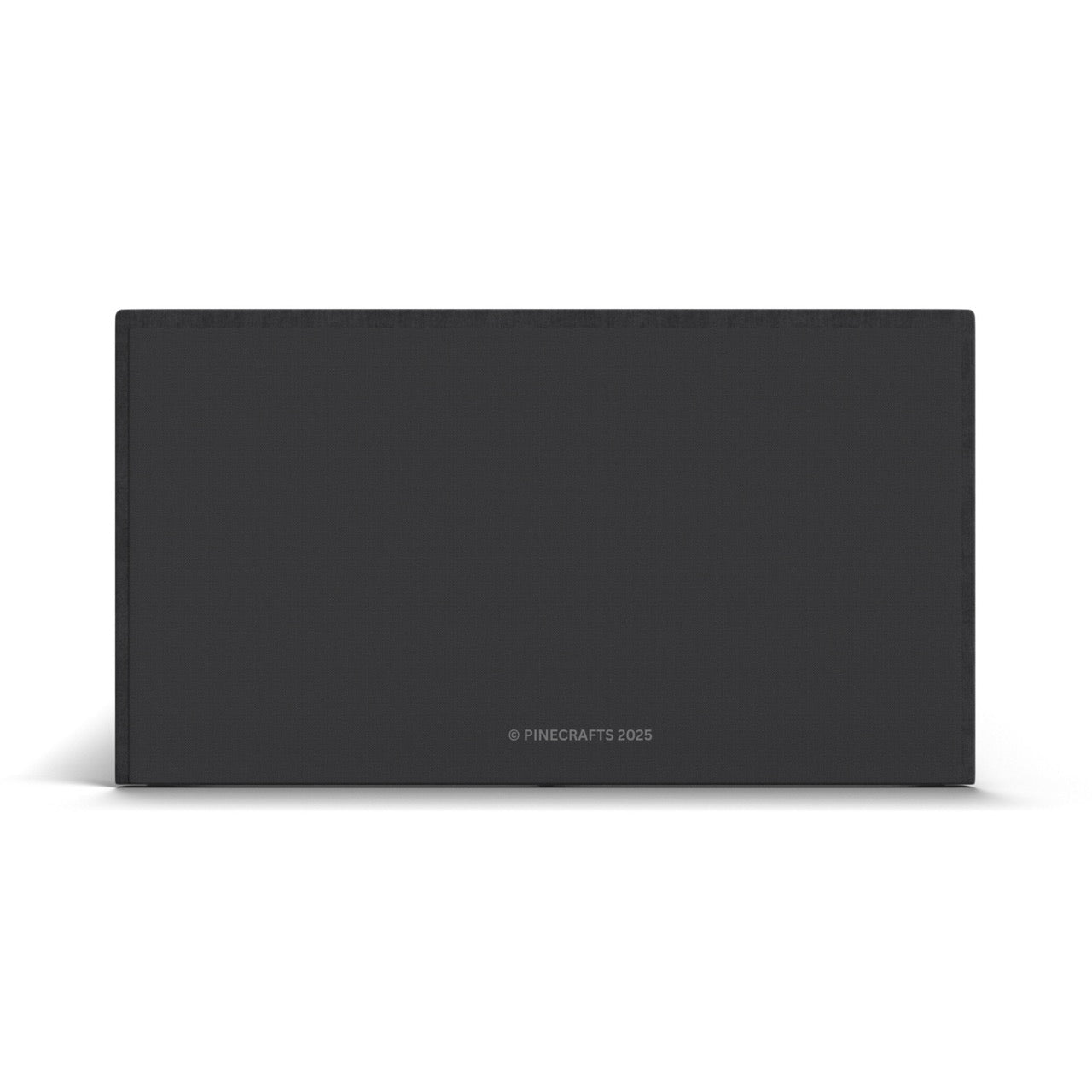 Black rectangular object with 'Pinecrafts 2023' branding on a white background