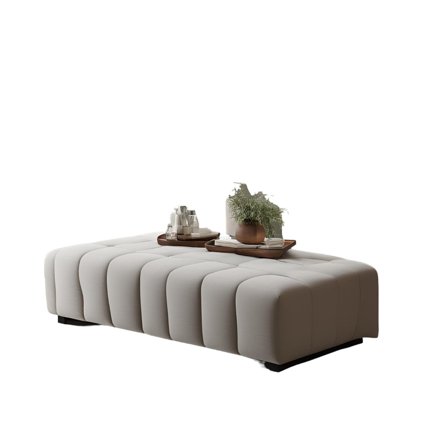 Luxury Wooden Bench with Velvet Cushion