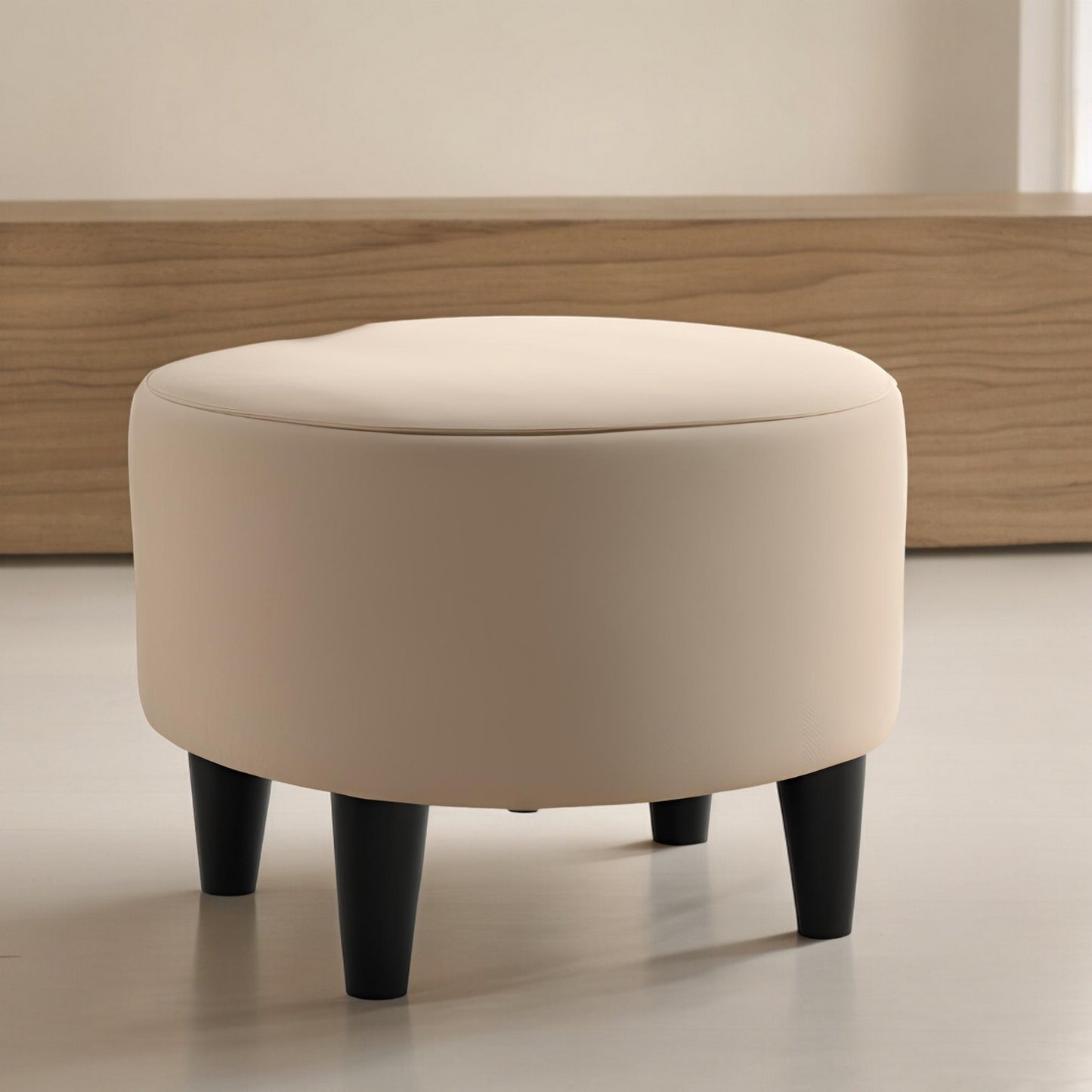 PineCrafts Living Room Puffy Ottoman (Beige)