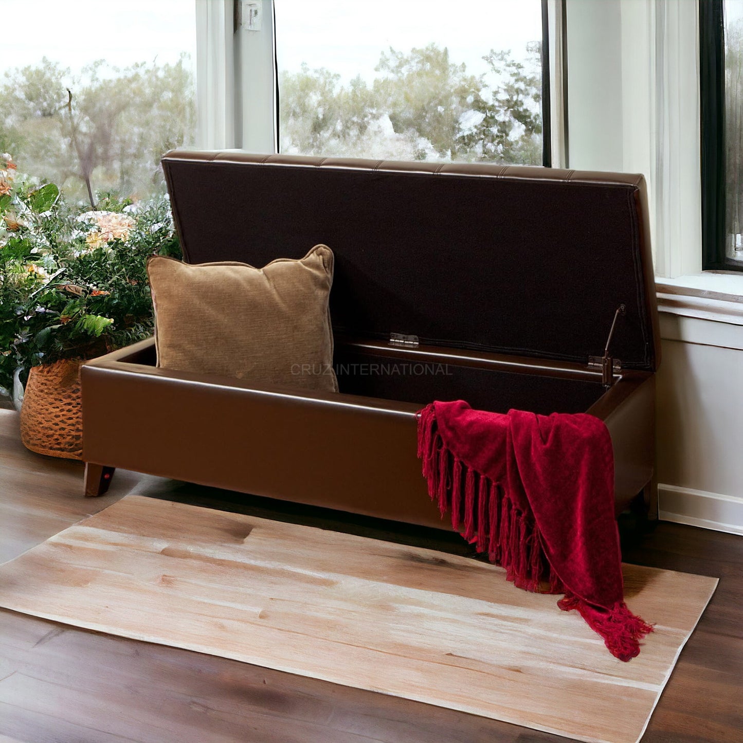 Ottoman Bench with Foldable Storage Cubes