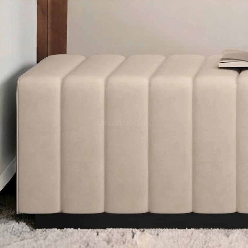 Modern Look Cute Fabric Ottoman Bench