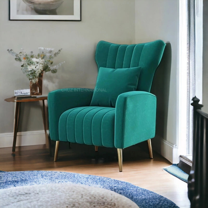 Oversized Wing Chair - Fabric Accent Armchair