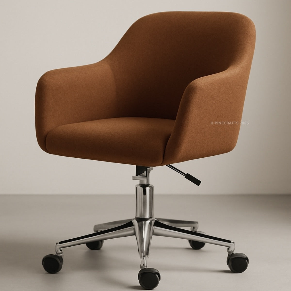 Brown office chair with a beige background