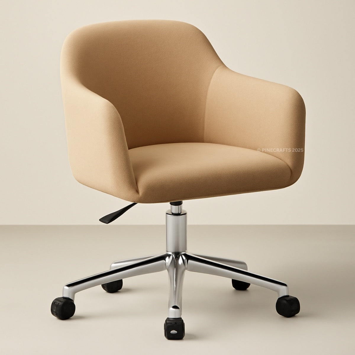 Beige office chair with a beige background