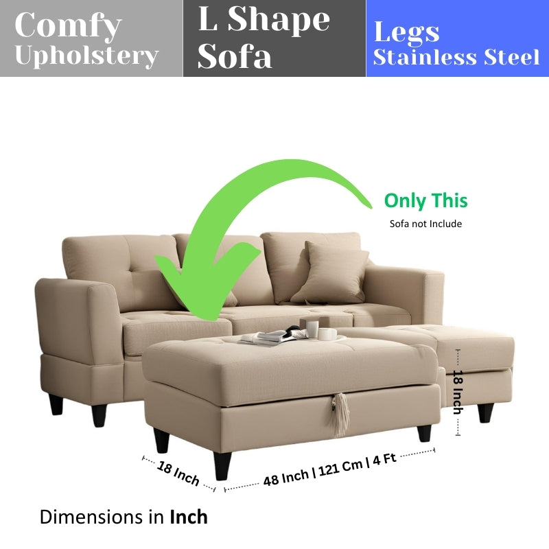 Custom-Made Wooden Bench with Fabric