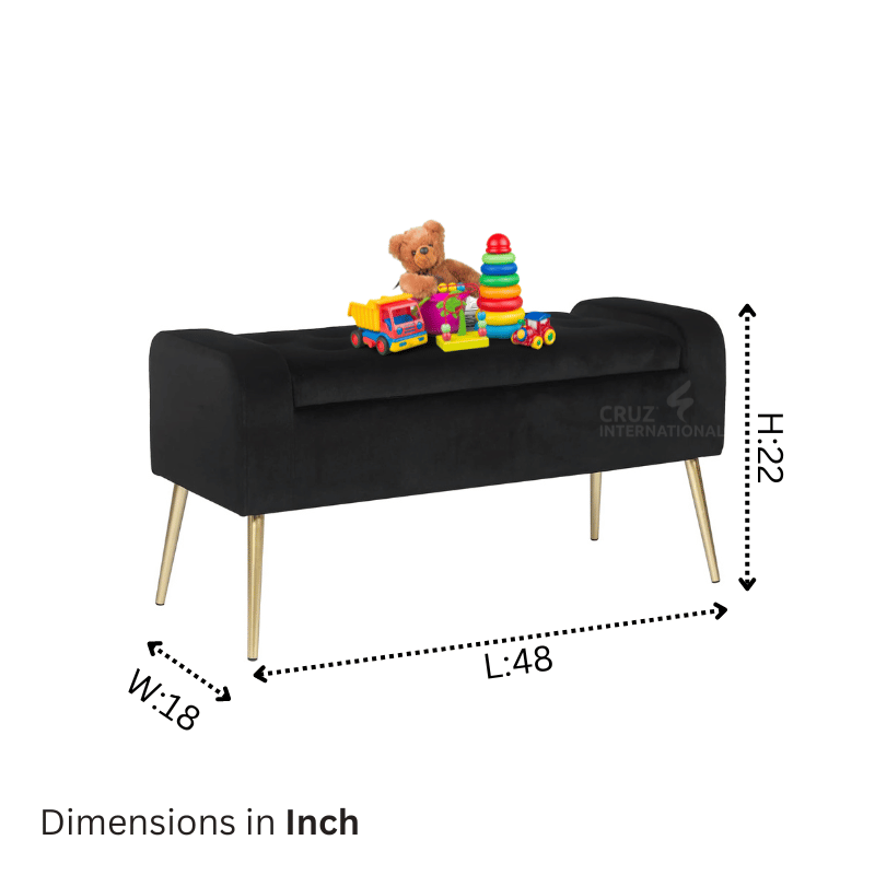 Living Room Solid Wood Modern Bench CRUZ INTERNATIONAL