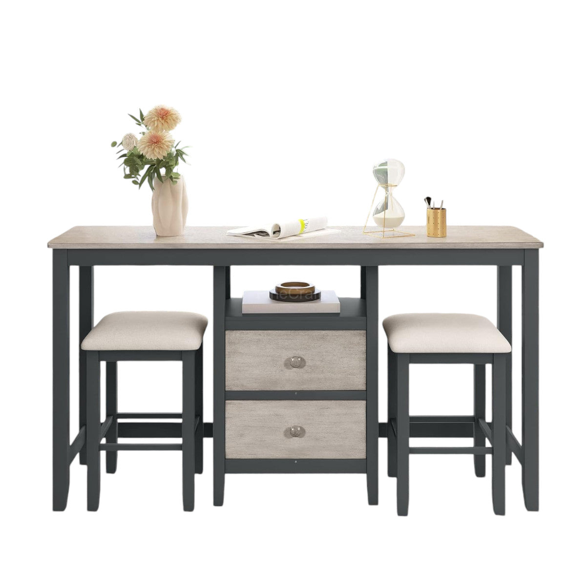 Space-Saving Dining Table with Stool
