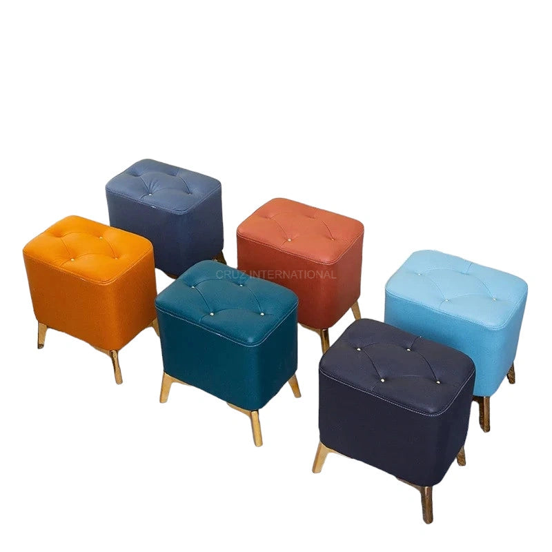 Modern Look Cute Fabric Ottoman Footrest