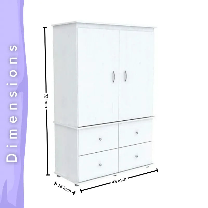 Spacious Wooden Book Almirah CRUZ INTERNATIONAL