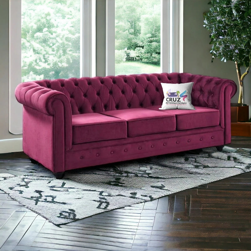 Royal Button Tufted 3 Seater Sofa for Living Room