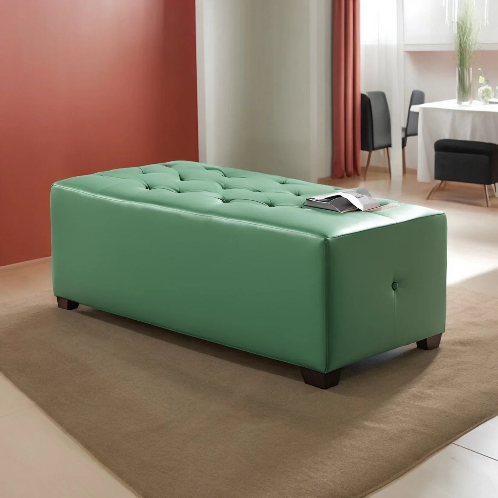 Handcrafted Wooden Storage Bench - Ottoman - CRUZ INTERNATIONAL - Furniture Store