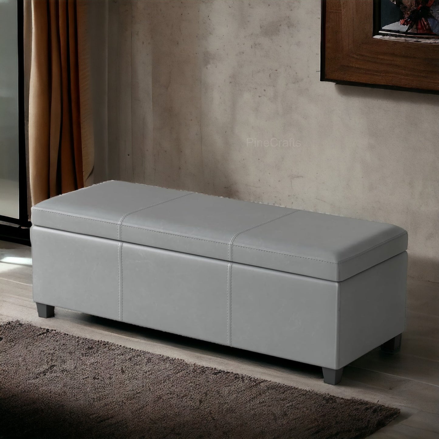 Stylish Velvet Bench Ottoman with Stainless Steel Legs